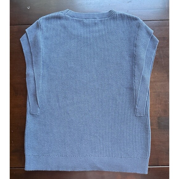 Calvin Klein Womens Sleeveless Blue Crew Neck Sweater Vest Large 100% Cotton - Picture 2 of 7